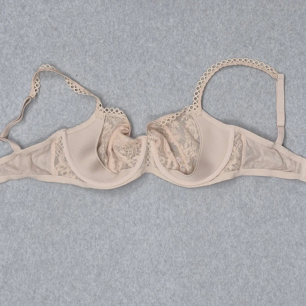 Victoria's Secret Women Bra 34DD Beige Dream Angels Push Up No Padding Underwire